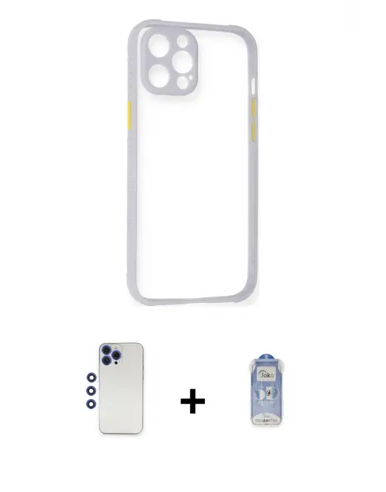 ieg™ iPhone 12 Pro Max Kılıf Nova Asil Özel Seri - Siyah Joko Magic 5D Cam + Shine Kamera Lens - LT