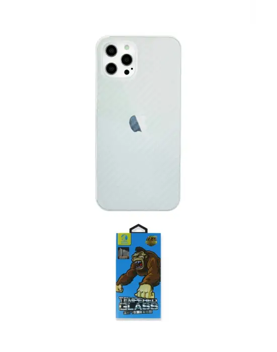 ieg™ iPhone 12 Pro Max Kılıf Nova Çizgi - Siyah 18D Cam Ekran Koruyucu