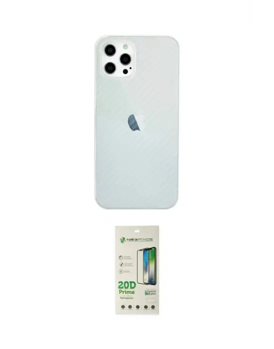 ieg™ iPhone 12 Pro Max Kılıf Nova Çizgi - Siyah 20D Premium Cam Ekran Koruyucu