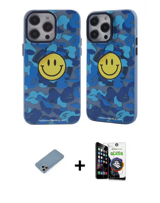 ieg™ iPhone 12 Pro Max Kılıf Nova Doku Koleksiyonu - Şeffaf Temperli Cam Ekran Koruyucu + Shine Kamera Lens Koruma Cam - GI