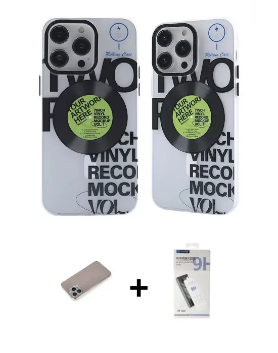 ieg™ iPhone 12 Pro Max Kılıf Nova Doku Koleksiyonu - Şeffaf Uv Polymer Nano Ekran Koruyucu + Shine Kamera Lens Koruma Cam - SABE