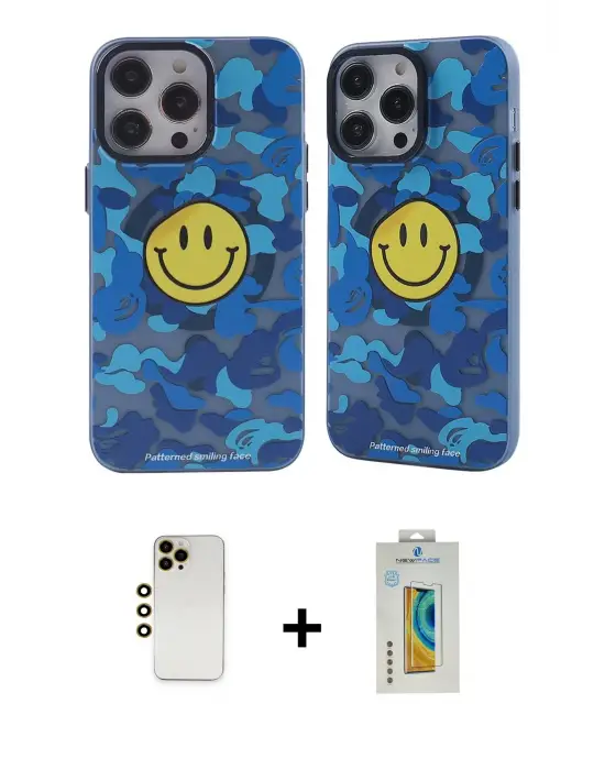 ieg™ iPhone 12 Pro Max Kılıf Nova Doku Koleksiyonu - Siyah Polymer Nano Ekran Koruyucu + Shine Kamera Lens - GD
