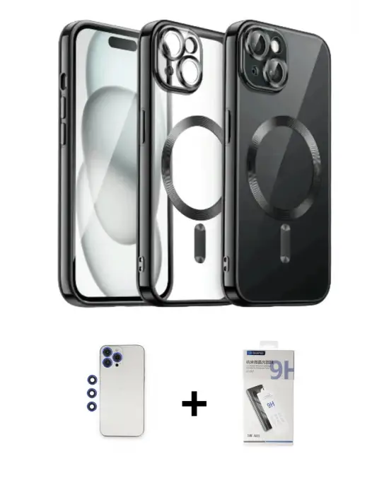 ieg™ iPhone 12 Pro Max Kılıf Nova Işık Özel Seri - Şeffaf Uv Polymer Nano Ekran Koruyucu + Shine Kamera Lens - LT