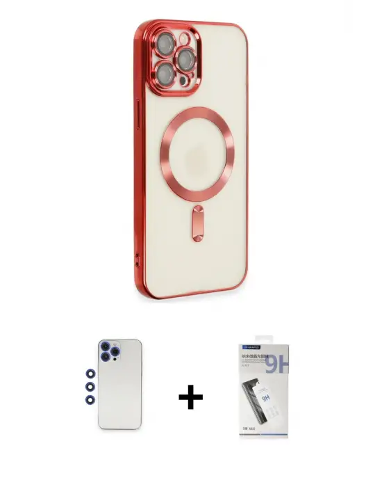 ieg™ iPhone 12 Pro Max Kılıf Nova Işık Özel Seri - Şeffaf Uv Polymer Nano Ekran Koruyucu + Shine Kamera Lens - LT