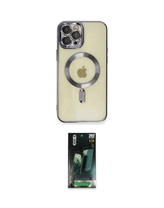ieg™ iPhone 12 Pro Max Kılıf Nova Işık Özel Seri - Siyah 360 Mat Full Body Arka Koruyucu