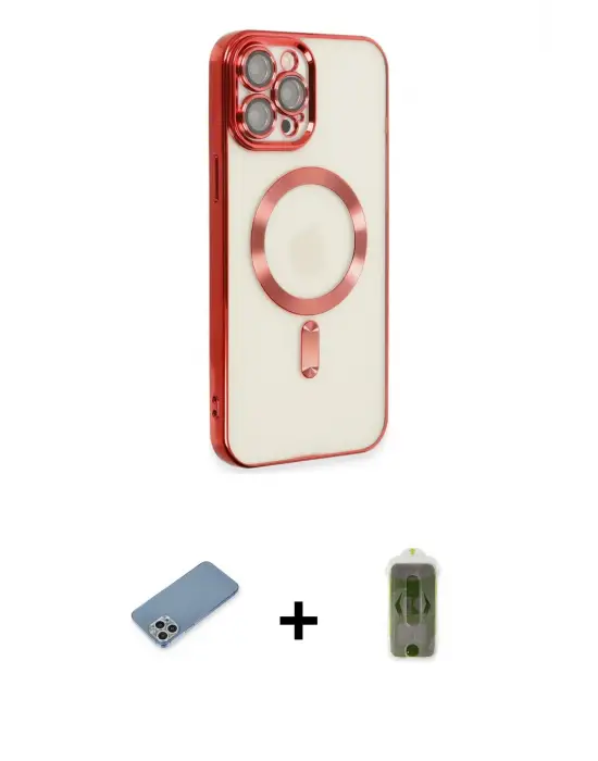 ieg™ iPhone 12 Pro Max Kılıf Nova Işık Özel Seri - Siyah Joko Magic 5D Hayalet Cam + Shine Kamera Lens Koruma Cam - GS