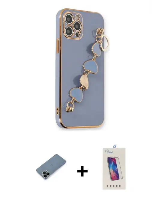 ieg™ iPhone 12 Pro Max Kılıf Nova Işık Prime - Siyah Joko 5D Cam + Shine Kamera Lens Koruma Cam - SH