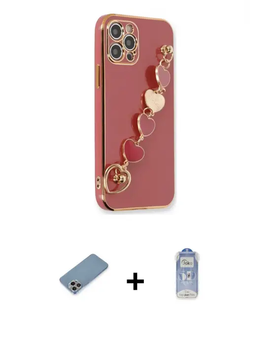 ieg™ iPhone 12 Pro Max Kılıf Nova Işık Prime - Siyah Joko Magic 5D Cam + Shine Kamera Lens Koruma Cam - GI