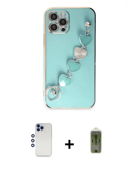 ieg™ iPhone 12 Pro Max Kılıf Nova Işık Prime - Siyah Joko Magic 5D Hayalet Cam + Shine Kamera Lens - LT