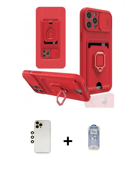 ieg™ iPhone 12 Pro Max Kılıf Vadi Form Prime - Siyah Joko Magic 5D Cam + Shine Kamera Lens - GD