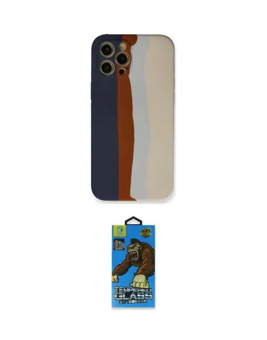 ieg™ iPhone 12 Pro Max Kılıf Yadigar Çizgi - Siyah 18D Cam Ekran Koruyucu