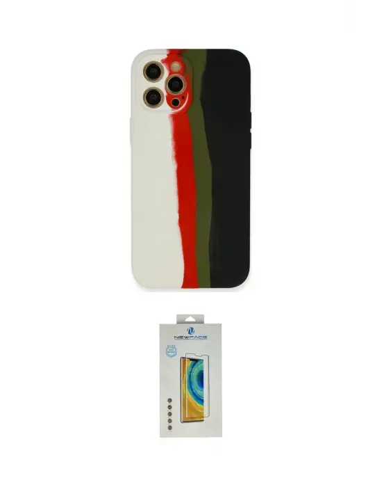 ieg™ iPhone 12 Pro Max Kılıf Yadigar Çizgi - Siyah Polymer Nano Ekran Koruyucu