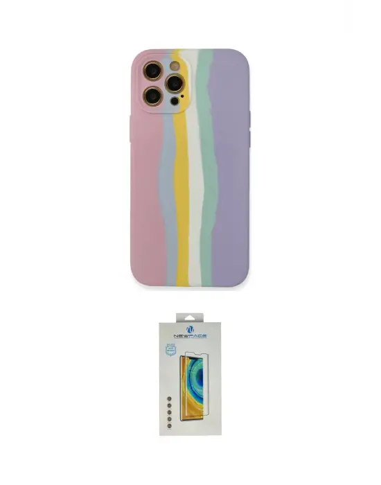 ieg™ iPhone 12 Pro Max Kılıf Yadigar Çizgi - Siyah Polymer Nano Ekran Koruyucu