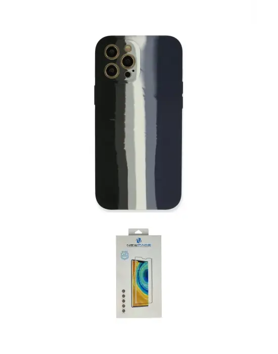 ieg™ iPhone 12 Pro Max Kılıf Yadigar Çizgi - Siyah Polymer Nano Ekran Koruyucu