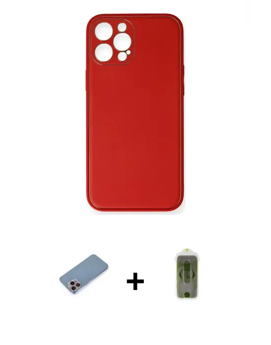 ieg™ iPhone 12 Pro Max Kılıf Yadigar Klasik - Siyah Joko Magic 5D Hayalet Cam + Shine Kamera Lens Koruma Cam - PE