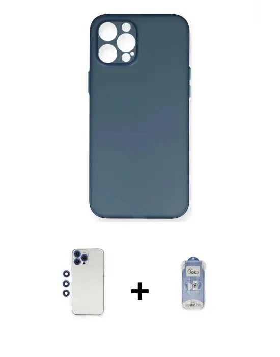 ieg™ iPhone 12 Pro Max Kılıf Yadigar Yansıma Serisi - Siyah Joko Magic 5D Cam + Shine Kamera Lens - LT