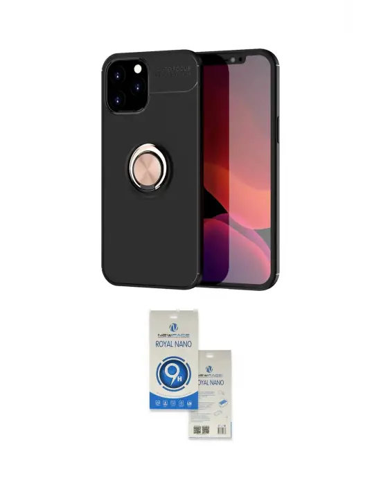 ieg™ iPhone 12 Pro Max Kılıf Yankı Form Prime - Şeffaf Royal Nano Ekran Koruyucu