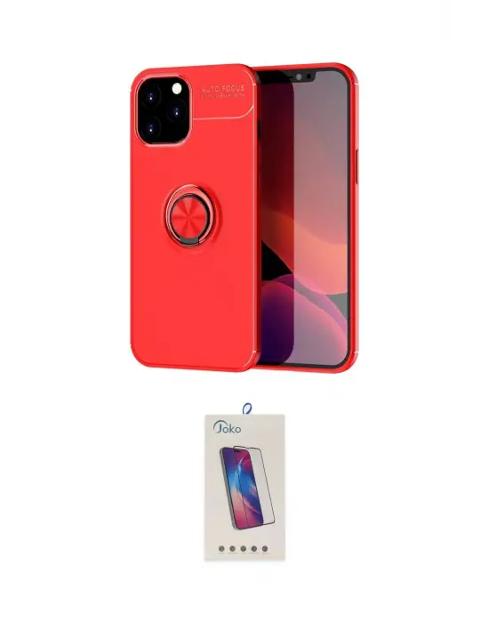 ieg™ iPhone 12 Pro Max Kılıf Yankı Form Prime - Siyah Joko 5D Cam