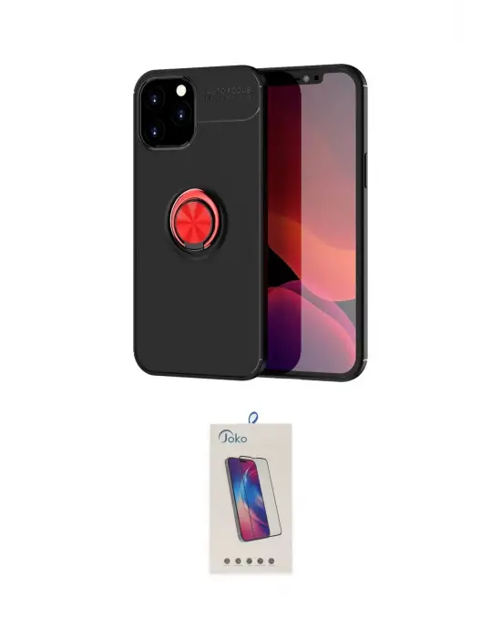 ieg™ iPhone 12 Pro Max Kılıf Yankı Form Prime - Siyah Joko 5D Cam