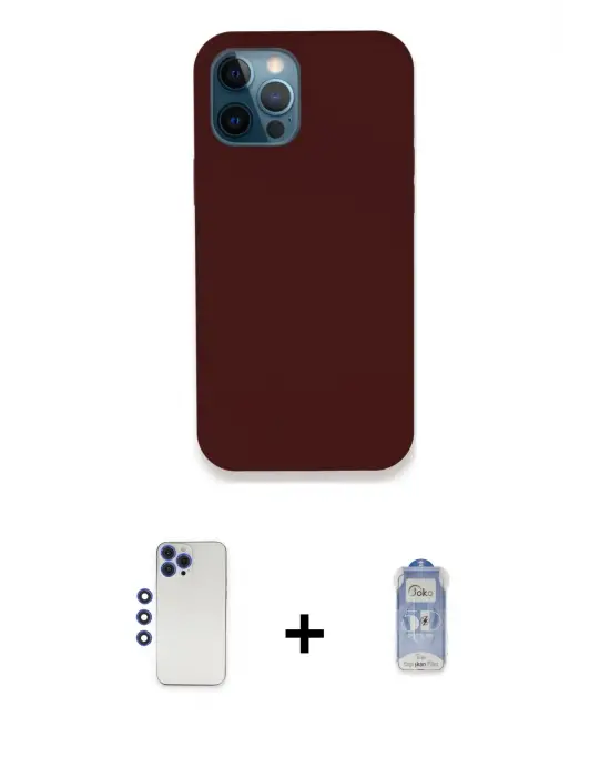 ieg™ iPhone 12 Pro Max Kılıf Zirve Modern Özel Seri - Siyah Joko Magic 5D Cam + Shine Kamera Lens - LT