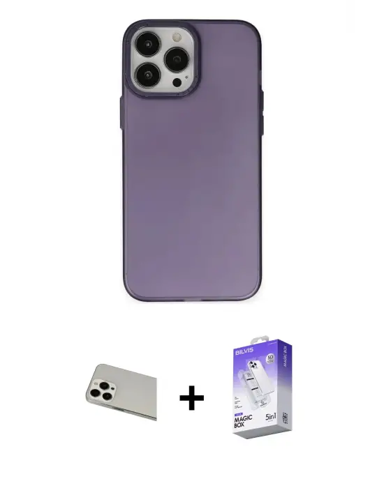 ieg™ iPhone 13 Pro Max Kılıf Ahenk Çizgi Prime - Siyah Bilvis 5in1 3D Magic Cam Ekran Koruyucu + Rainbow Kamera Lens Koruma Cam - BZ