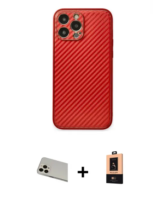 ieg™ iPhone 13 Pro Max Kılıf Ahenk Işık - Şeffaf Maxco Cam Ekran Koruyucu + Rainbow Kamera Lens Koruma Cam - REGD