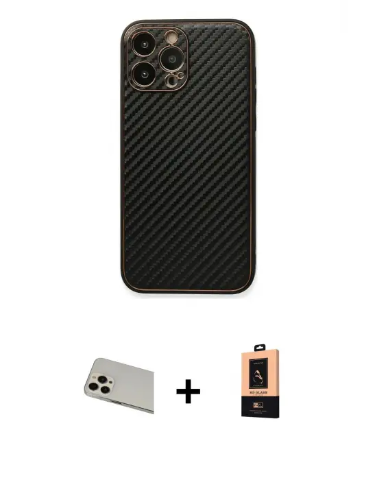 ieg™ iPhone 13 Pro Max Kılıf Ahenk Işık - Şeffaf Maxco Cam Ekran Koruyucu + Rainbow Kamera Lens Koruma Cam - REGD