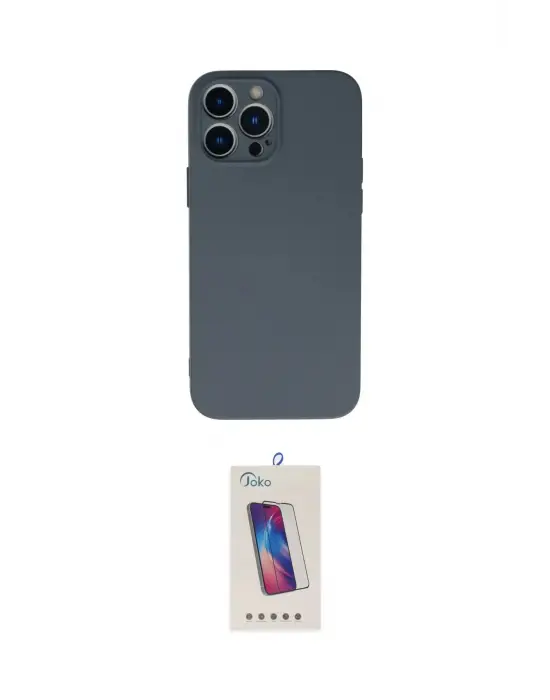 ieg™ iPhone 13 Pro Max Kılıf Ahenk Serisi - Siyah Joko 5D Cam