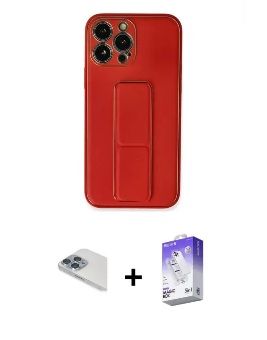ieg™ iPhone 13 Pro Max Kılıf Akış Doku - Siyah Bilvis 5in1 3D Magic Cam Ekran Koruyucu + Pers Alüminyum Kamera Lens - SABE