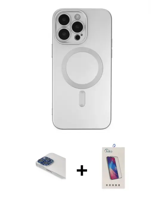 ieg™ iPhone 13 Pro Max Kılıf Akış Minimal Özel Seri - Siyah Joko 5D Cam + Pers Alüminyum Kamera Lens - LT