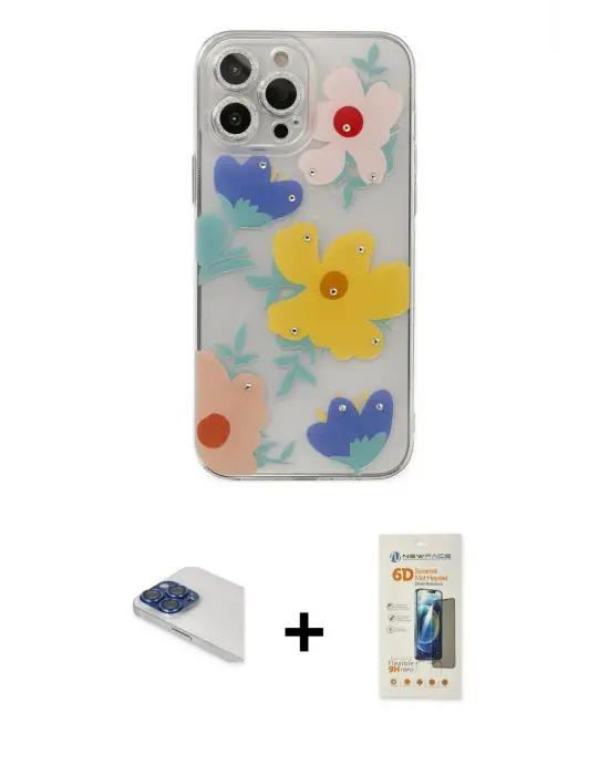 ieg™ iPhone 13 Pro Max Kılıf Eksen Asil Prime - Siyah 6D Mat Seramik Hayalet Nano Ekran Koruyucu + Pers Alüminyum Kamera Lens - LT