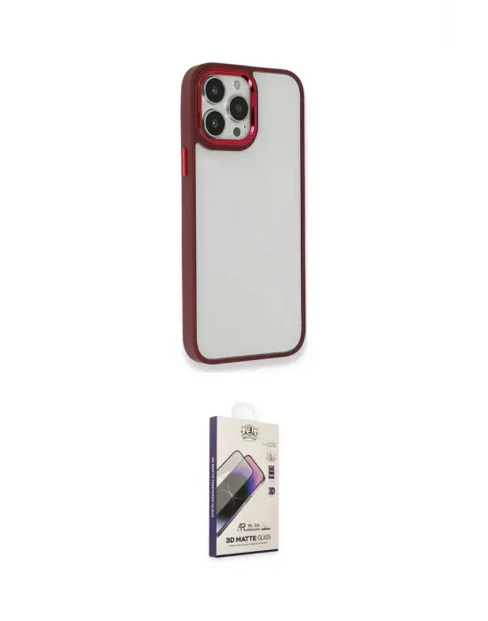 ieg™ iPhone 13 Pro Max Kılıf Eksen Doku Prime - Siyah Bilvis 3D Mat Cam Ekran Koruyucu