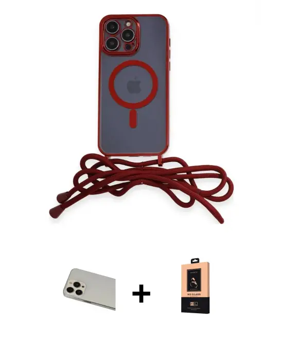 ieg™ iPhone 13 Pro Max Kılıf Eksen Özel Seri - Şeffaf Maxco Cam Ekran Koruyucu + Rainbow Kamera Lens Koruma Cam - REGD