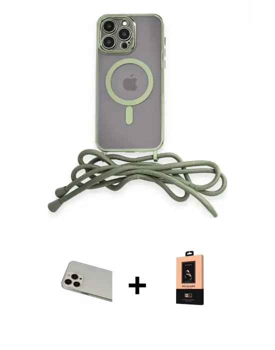 ieg™ iPhone 13 Pro Max Kılıf Eksen Özel Seri - Şeffaf Maxco Cam Ekran Koruyucu + Rainbow Kamera Lens Koruma Cam - REGD