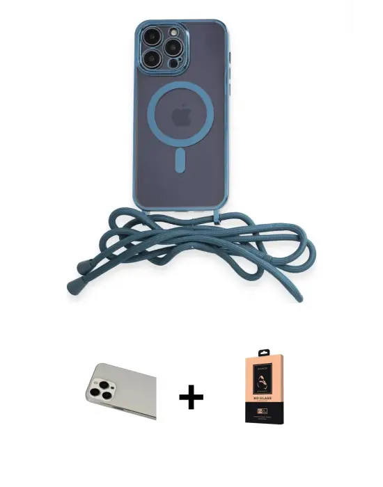 ieg™ iPhone 13 Pro Max Kılıf Eksen Özel Seri - Şeffaf Maxco Cam Ekran Koruyucu + Rainbow Kamera Lens Koruma Cam - BZ