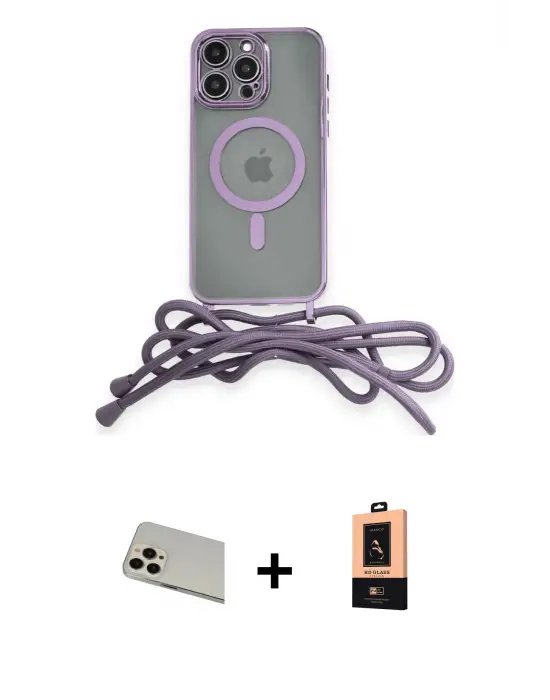 ieg™ iPhone 13 Pro Max Kılıf Eksen Özel Seri - Şeffaf Maxco Cam Ekran Koruyucu + Rainbow Kamera Lens Koruma Cam - REGD