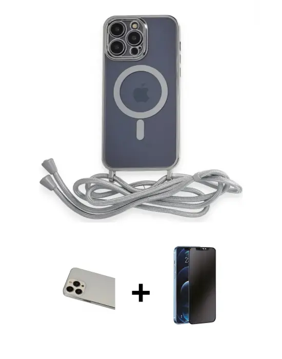 ieg™ iPhone 13 Pro Max Kılıf Eksen Özel Seri - Siyah 3D Antistatik Hayalet Cam Ekran Koruyucu + Rainbow Kamera Lens Koruma Cam - REGD