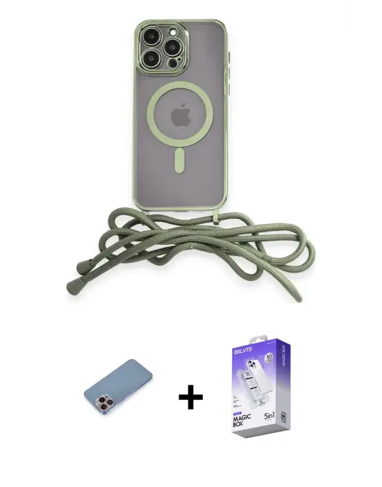 ieg™ iPhone 13 Pro Max Kılıf Eksen Özel Seri - Siyah Bilvis 5in1 3D Magic Cam Ekran Koruyucu + Shine Kamera Lens Koruma Cam - PE