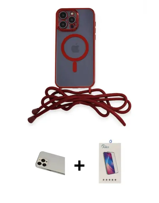 ieg™ iPhone 13 Pro Max Kılıf Eksen Özel Seri - Siyah Joko 5D Cam + Rainbow Kamera Lens Koruma Cam - REGD
