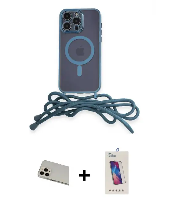 ieg™ iPhone 13 Pro Max Kılıf Eksen Özel Seri - Siyah Joko 5D Cam + Rainbow Kamera Lens Koruma Cam - REGD