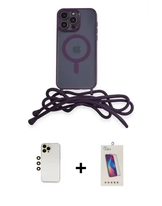 ieg™ iPhone 13 Pro Max Kılıf Eksen Özel Seri - Siyah Joko 5D Cam + Shine Kamera Lens - GD