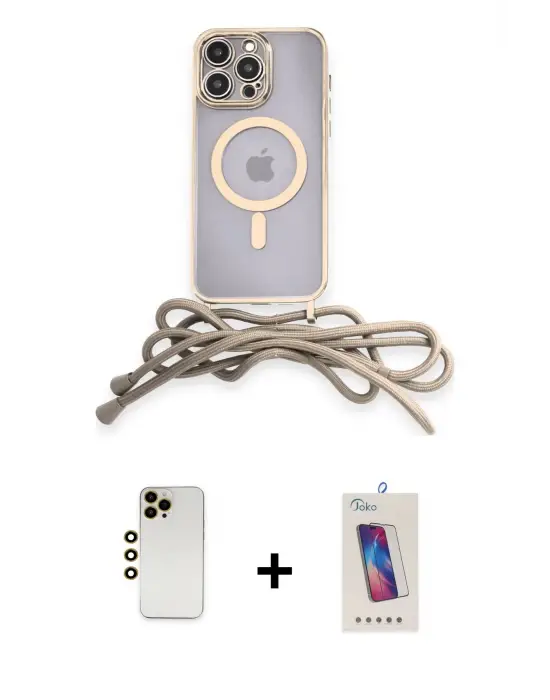 ieg™ iPhone 13 Pro Max Kılıf Eksen Özel Seri - Siyah Joko 5D Cam + Shine Kamera Lens - GD