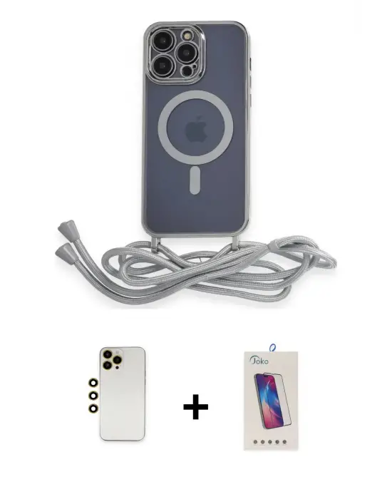 ieg™ iPhone 13 Pro Max Kılıf Eksen Özel Seri - Siyah Joko 5D Cam + Shine Kamera Lens - GD