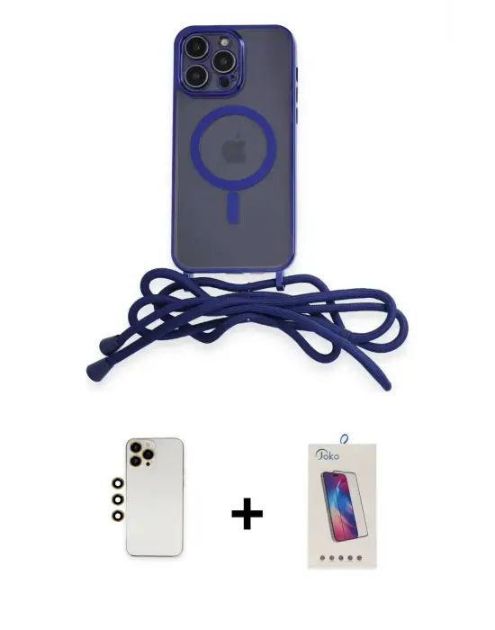 ieg™ iPhone 13 Pro Max Kılıf Eksen Özel Seri - Siyah Joko 5D Cam + Shine Kamera Lens - GD