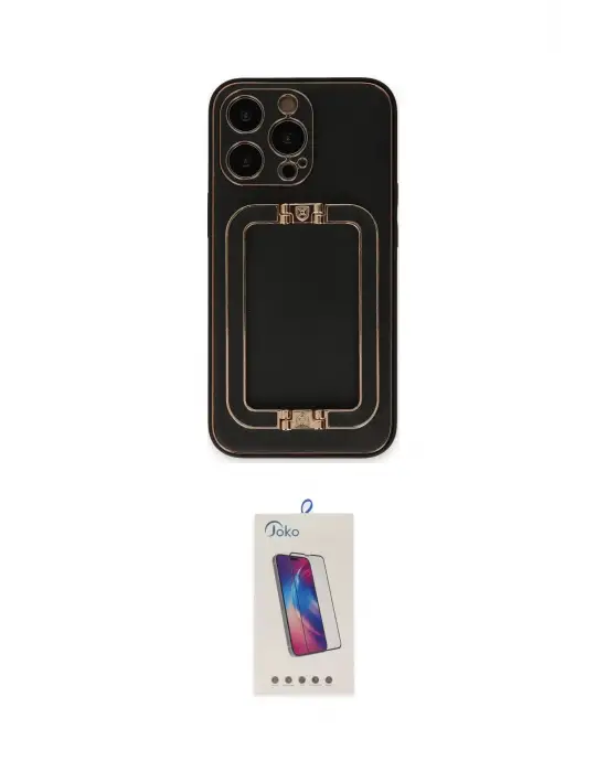 ieg™ iPhone 13 Pro Max Kılıf Kozmos Minimal Prime - Siyah Joko 5D Cam