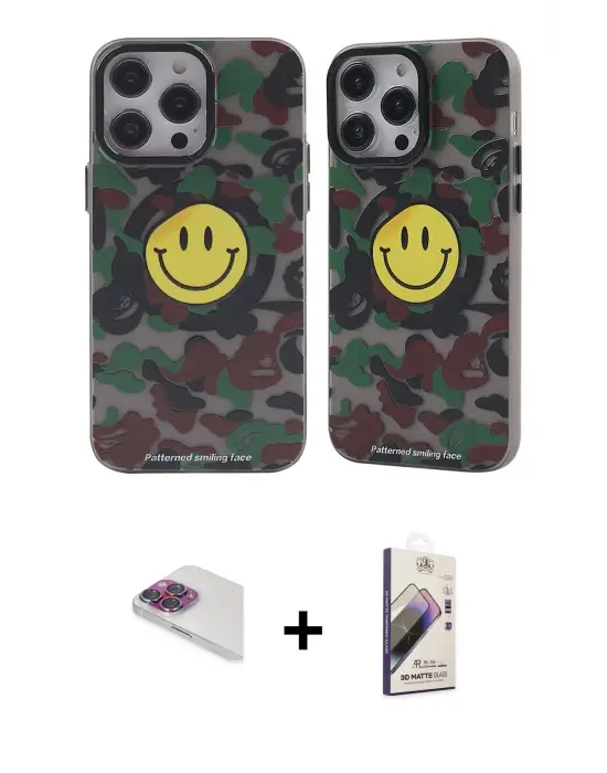 ieg™ iPhone 13 Pro Max Kılıf Nova Doku Koleksiyonu - Siyah Bilvis 3D Mat Cam Ekran Koruyucu + Pers Alüminyum Kamera Lens - GI