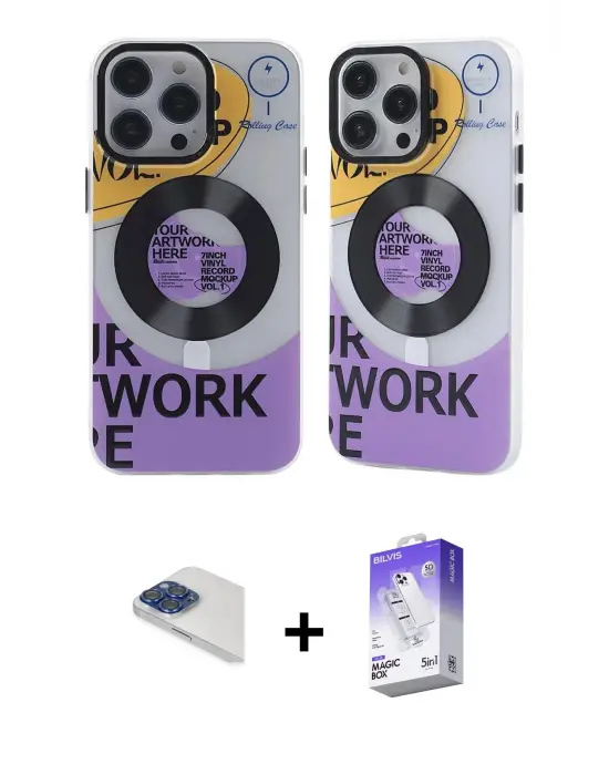 ieg™ iPhone 13 Pro Max Kılıf Nova Doku Koleksiyonu - Siyah Bilvis 5in1 3D Magic Cam Ekran Koruyucu + Pers Alüminyum Kamera Lens - LT