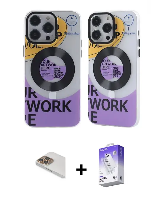 ieg™ iPhone 13 Pro Max Kılıf Nova Doku Koleksiyonu - Siyah Bilvis 5in1 3D Magic Cam Ekran Koruyucu + Pers Alüminyum Kamera Lens - GD