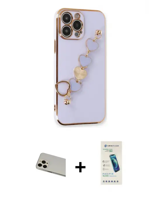 ieg™ iPhone 13 Pro Max Kılıf Nova Işık Prime - Şeffaf Pasifik Cam Ekran Koruyucu + Rainbow Kamera Lens Koruma Cam - REGD