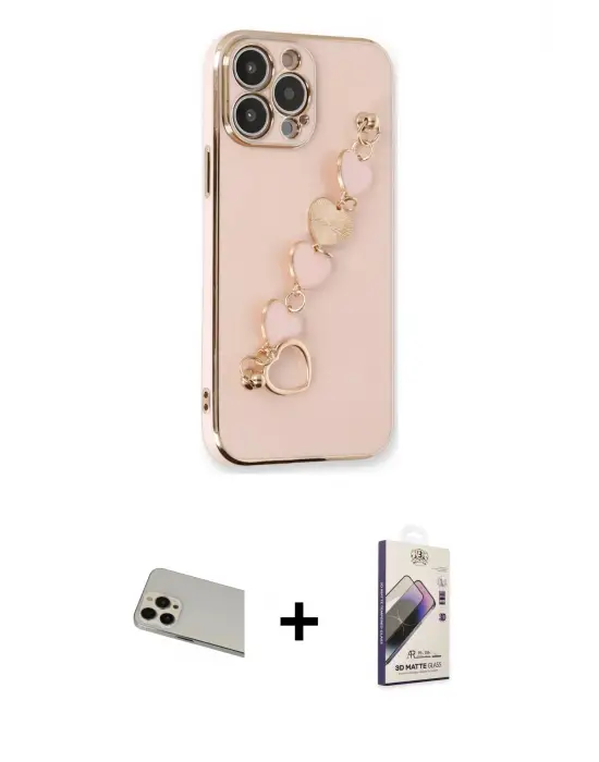 ieg™ iPhone 13 Pro Max Kılıf Nova Işık Prime - Siyah Bilvis 3D Mat Cam Ekran Koruyucu + Rainbow Kamera Lens Koruma Cam - REGD